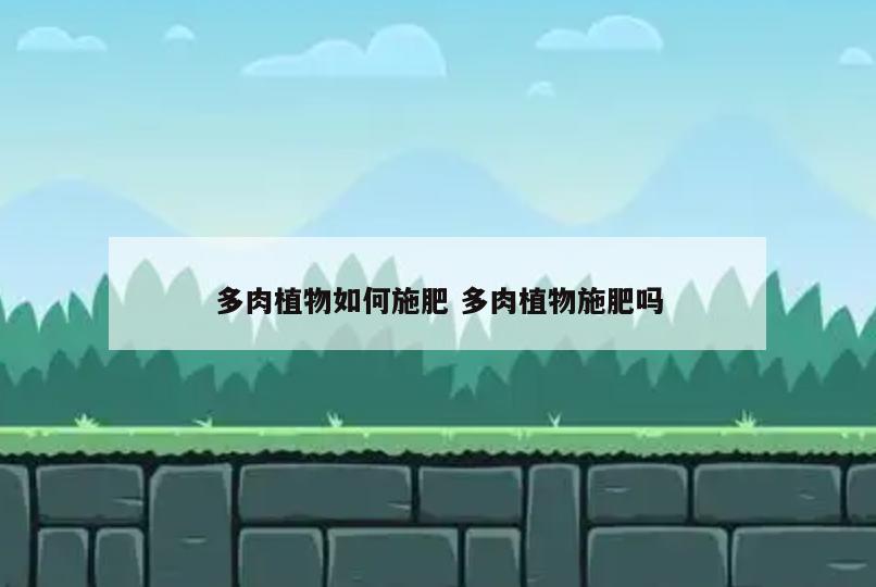 多肉植物如何施肥 多肉植物施肥吗