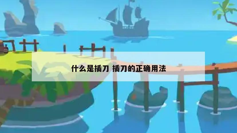 什么是插刀 插刀的正确用法