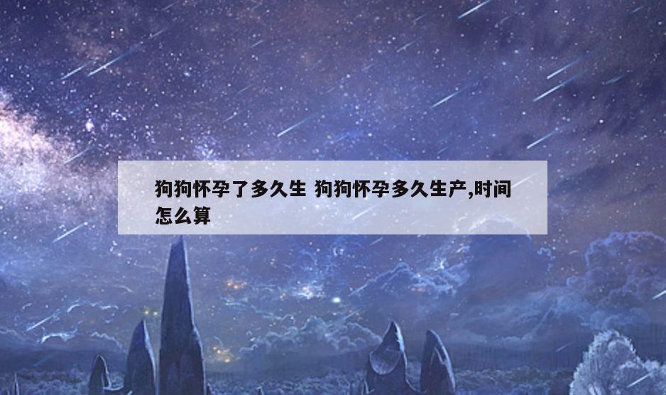 狗狗怀孕了多久生 狗狗怀孕多久生产,时间怎么算