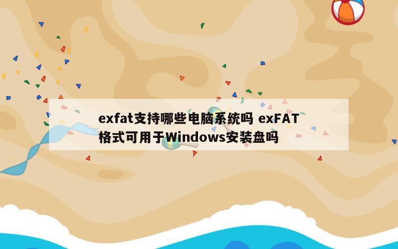 exfat支持哪些电脑系统吗 exFAT格式可用于Windows安装盘吗