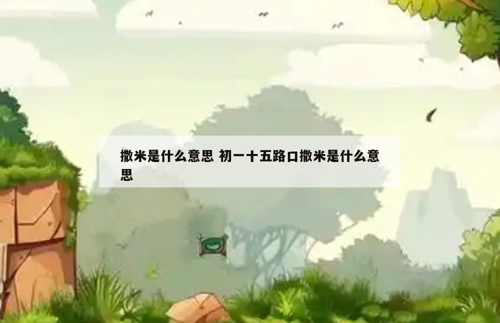 撒米是什么意思 初一十五路口撒米是什么意思