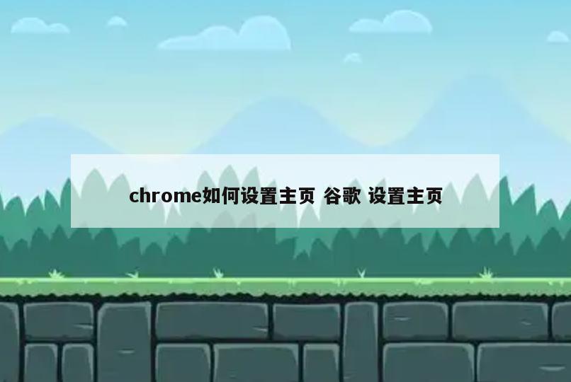 chrome如何设置主页 谷歌 设置主页