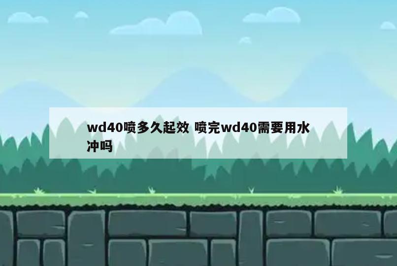 wd40喷多久起效 喷完wd40需要用水冲吗