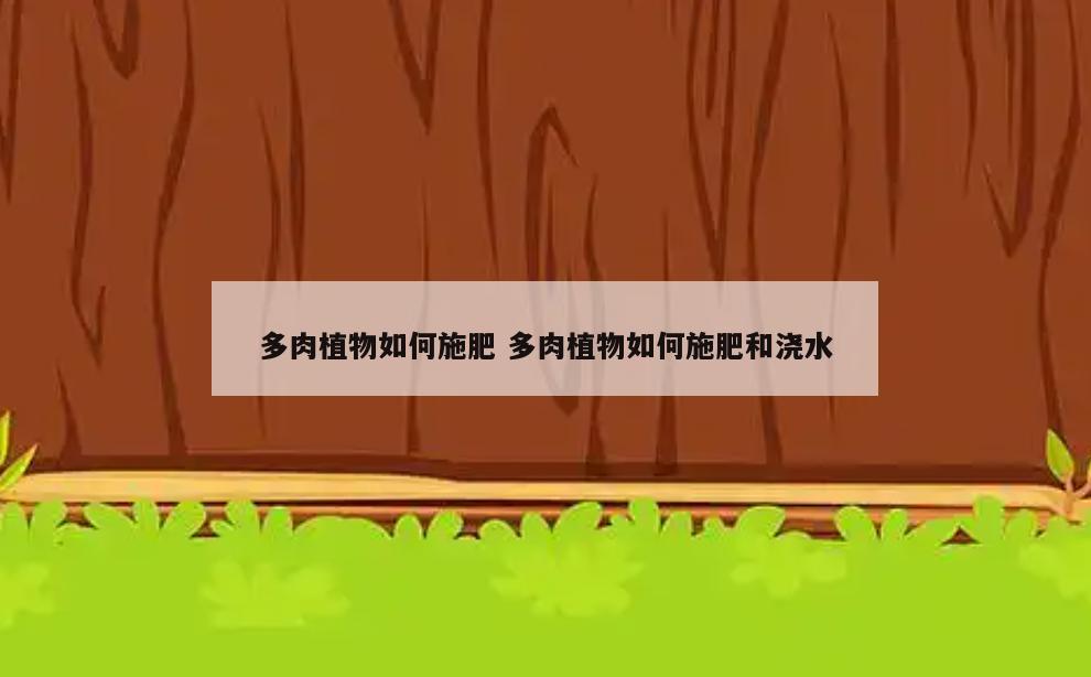 多肉植物如何施肥 多肉植物如何施肥和浇水